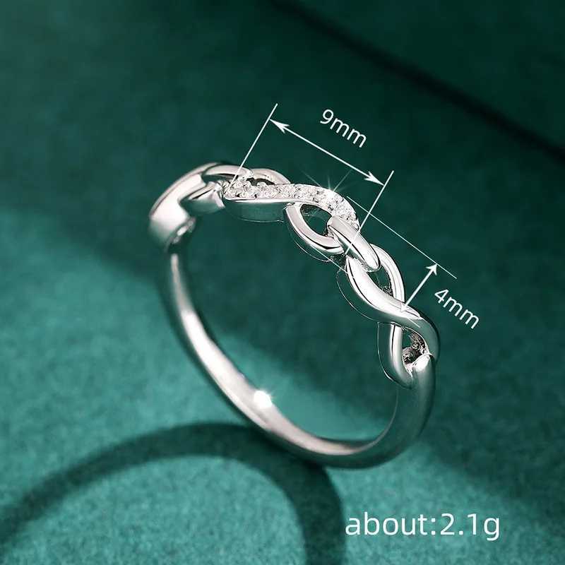 Simple Female Rings Genuine 925 Sterling Silver 8 Shed AAA Cubic Zircon Infinity Eternity Rings Jewelry Female Wedding GiftXJ250514
