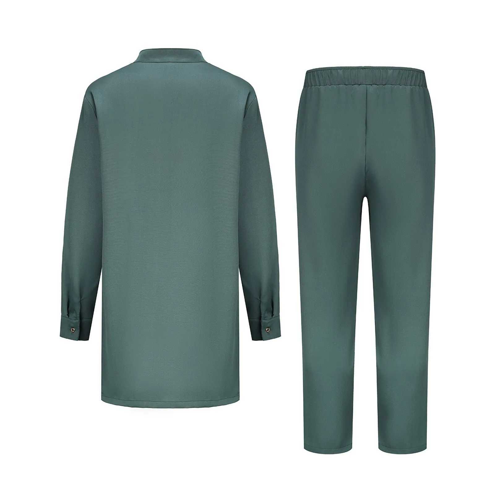 MenS Fashion Muslim Long Sleeve Embroidered Simple Suit Kameez Dubai Muslim ManS Clothing Abaya Arabic Jubba Qamis Islam Thobe X250514