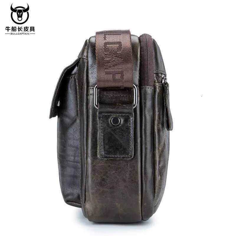 BULLCAPTAIN 2023 Men Handbag Messenger Bag Men's Shoulder Bag Genuine Leather Men's Crossbody Small Male Man Bags Travel Tote