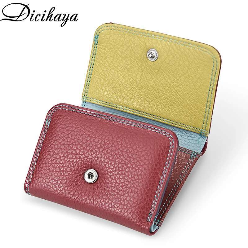 Genuine Leather Women Wallet Coin Small Mini Card Holder Patchwork PORTFOLIO Portomonee Lady Walet Pocket Cute Purse