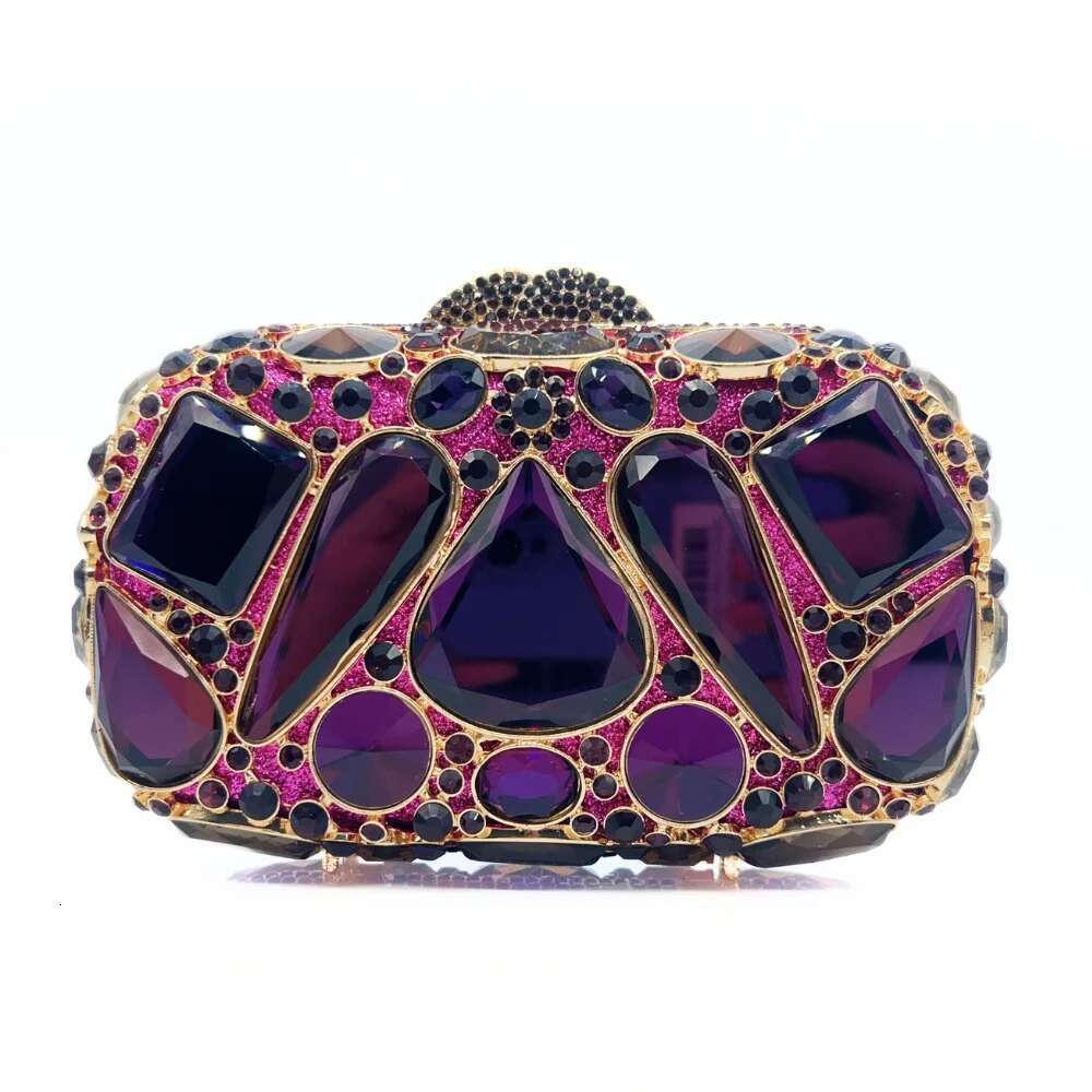 Red XIYUAN Women Crystal Clutch Purse Bag Evening Bags Wedding Bride Rhinestone Purses For Party Dinner Dia Handbags