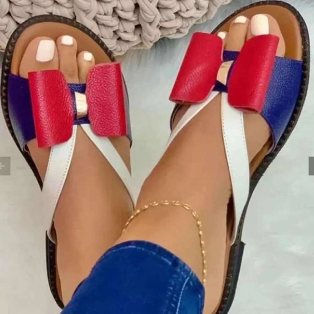 Summer Slippers Butterfly-Knot Designer Sandals Lady Slides Women Flats Shoes Woman Chanclas atos De Mujer