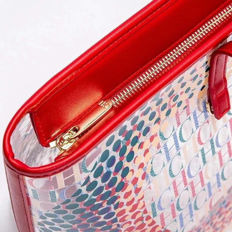 chch womens travel 2025 new transparent beach large capacity waterproof mother child shopping bag 250514
