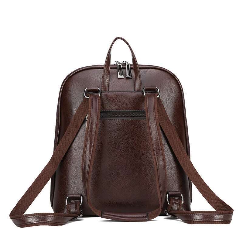 Vintage Backpack Female Brand Leather Women's Backpack Large Capacity School Bag Girls Leisure Shoulder Bags For Women 2024