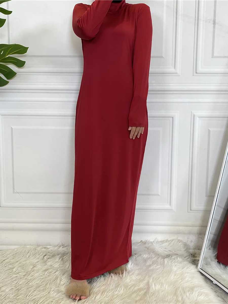 Modest Abaya Femme Casual Vestido Turtle Neck Hijab Inner Dress Muslim For Women Maxi Robe Caftan Turkey Kaftan Islamic Clothing X250514