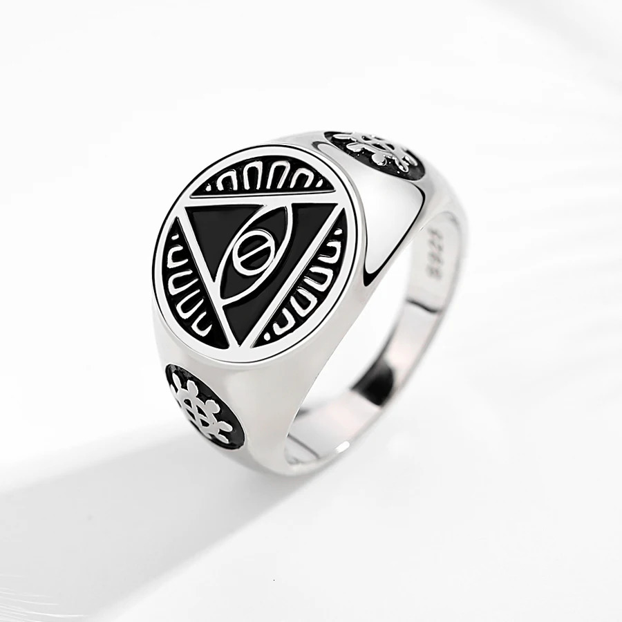 KALETINE Vintage Nordic Freemason Rings For Men 925 Sterling Silver Masonic Rings Knights Templar Jewelry Punk Biker Gothic Ring 250509
