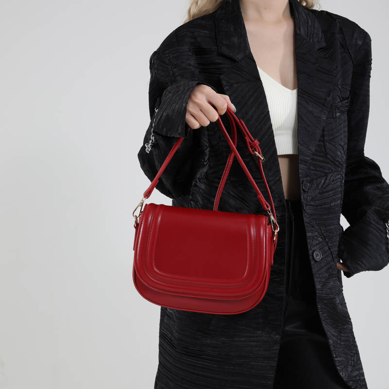 Bag for 2025 new trendy saddle niche texture, crossbody small bag, simple and versatile ins, single shoulder women