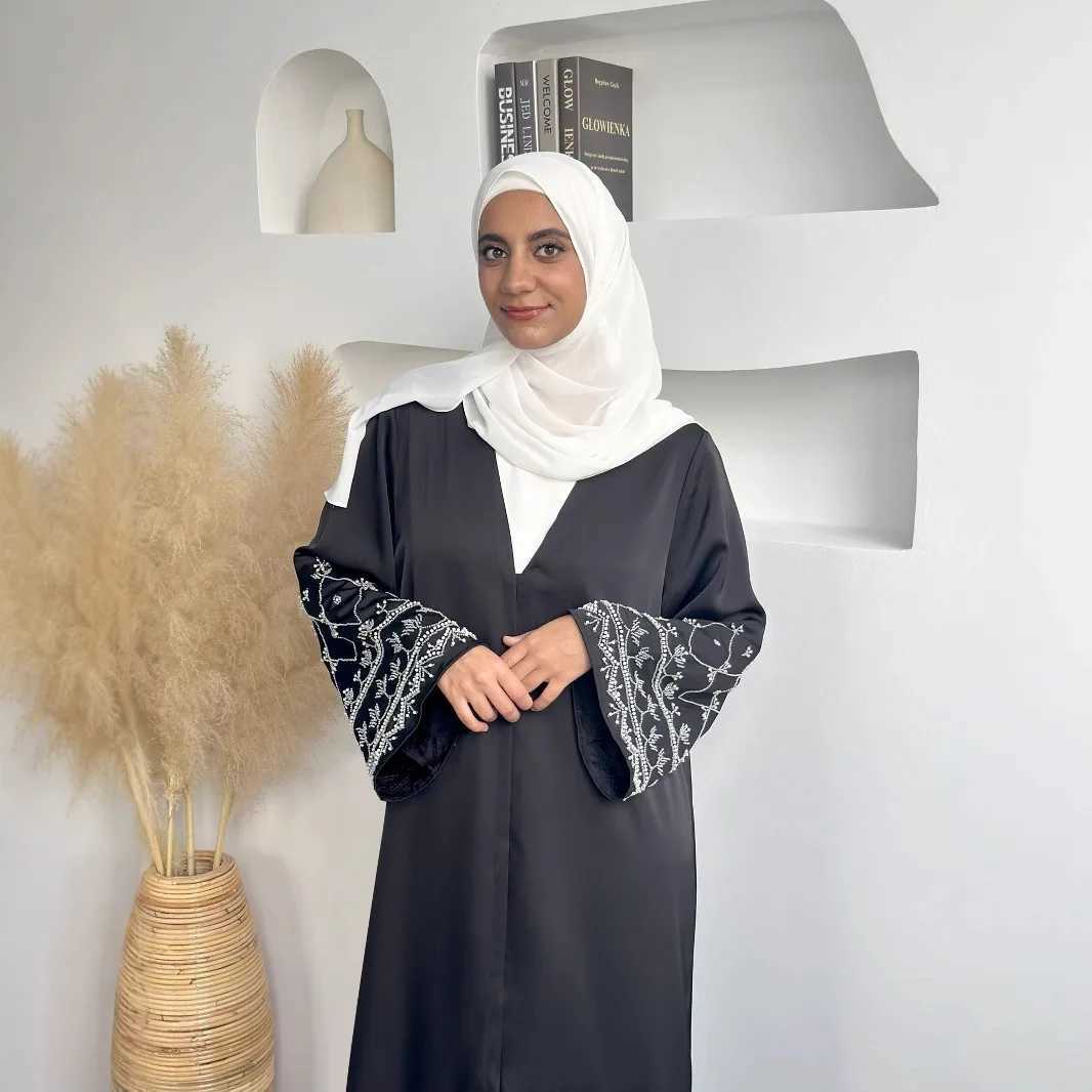 Eid Muslim Women Dresses Jalabiya Beading Cardigan Robe Ramadan Morocco Dubai Open Abayas Kaftan Islam 2025 Modest Vestidos X250514