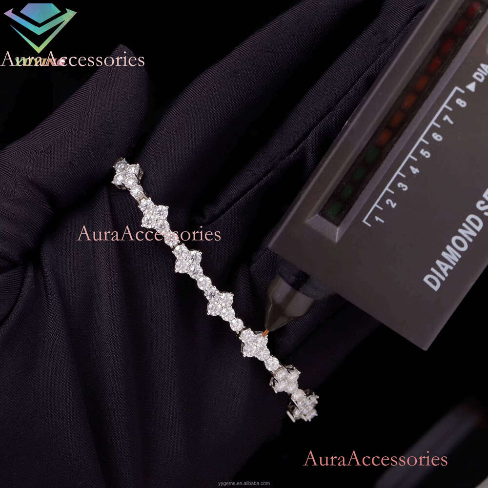 Yu Ying New Style Cross Fine Jewelry 6mm Wide Hip Hop S Sier Moissanite Tennis Bracelet