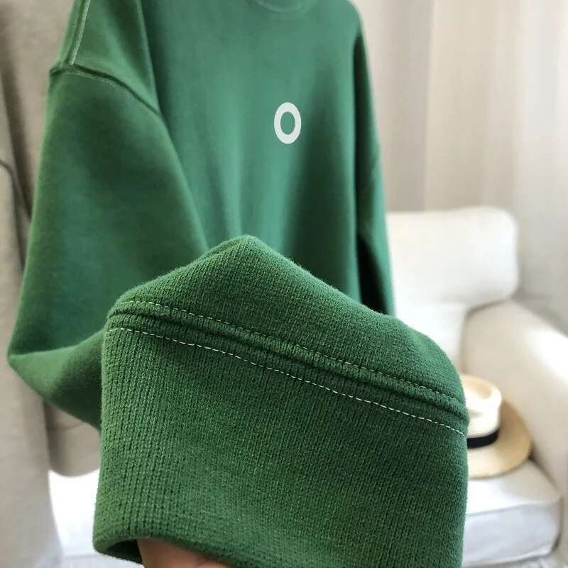 Round Neck Bright Line For Women Loose Slimming Casual Long Sleeved Top Elegant Fashion Solid Color Hoodie Designer