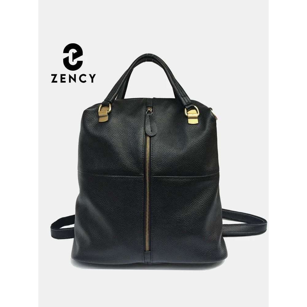 Zency Anti-Theft Vintage Women's Genuine Leather Outdoor Backpacks Large School Bag Designer Travel Satchel Shoulder Crossbody