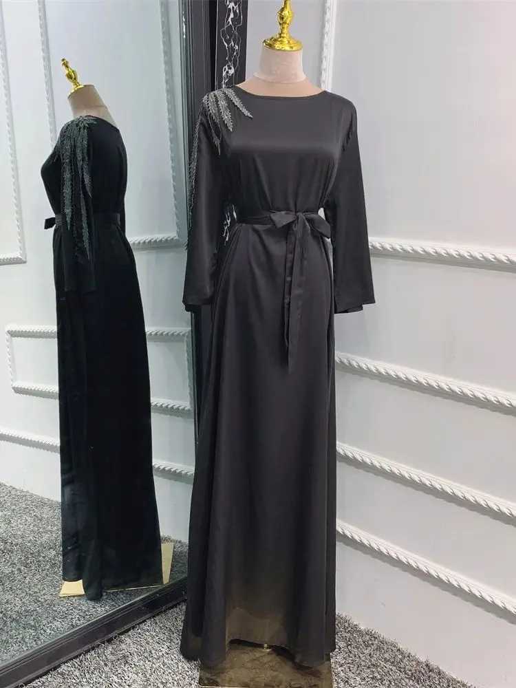 Ramadan Eid Satin Abaya Damen Luxury Islam Muslim Prayer Clothes Women Dress Ka Kaftan Robe Musulmane Caftan Marocain Femme X250514