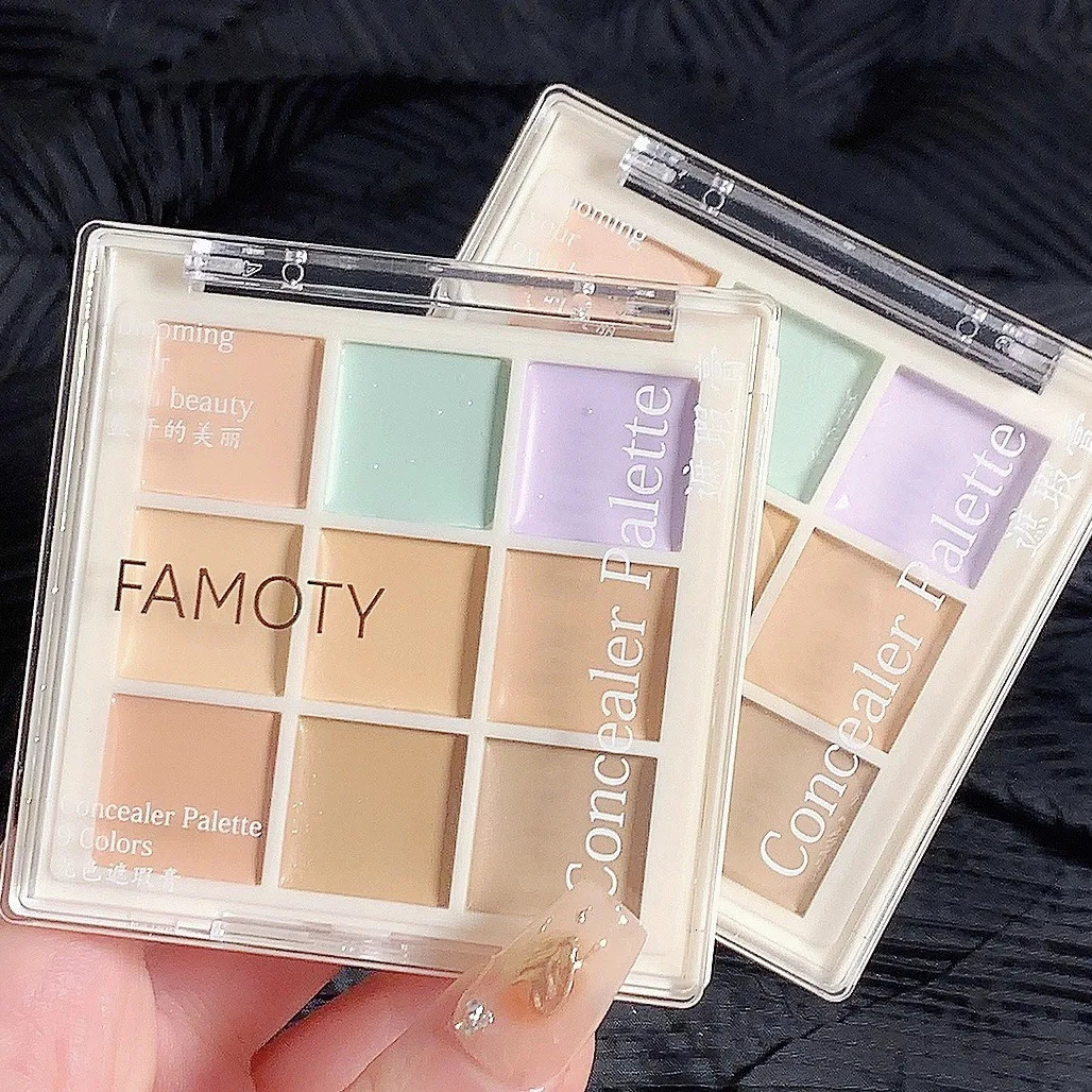 Nine-color concealer mask facial blemishes correct skin tone portable travel perfect for party makeup Christmas lady gift 250512