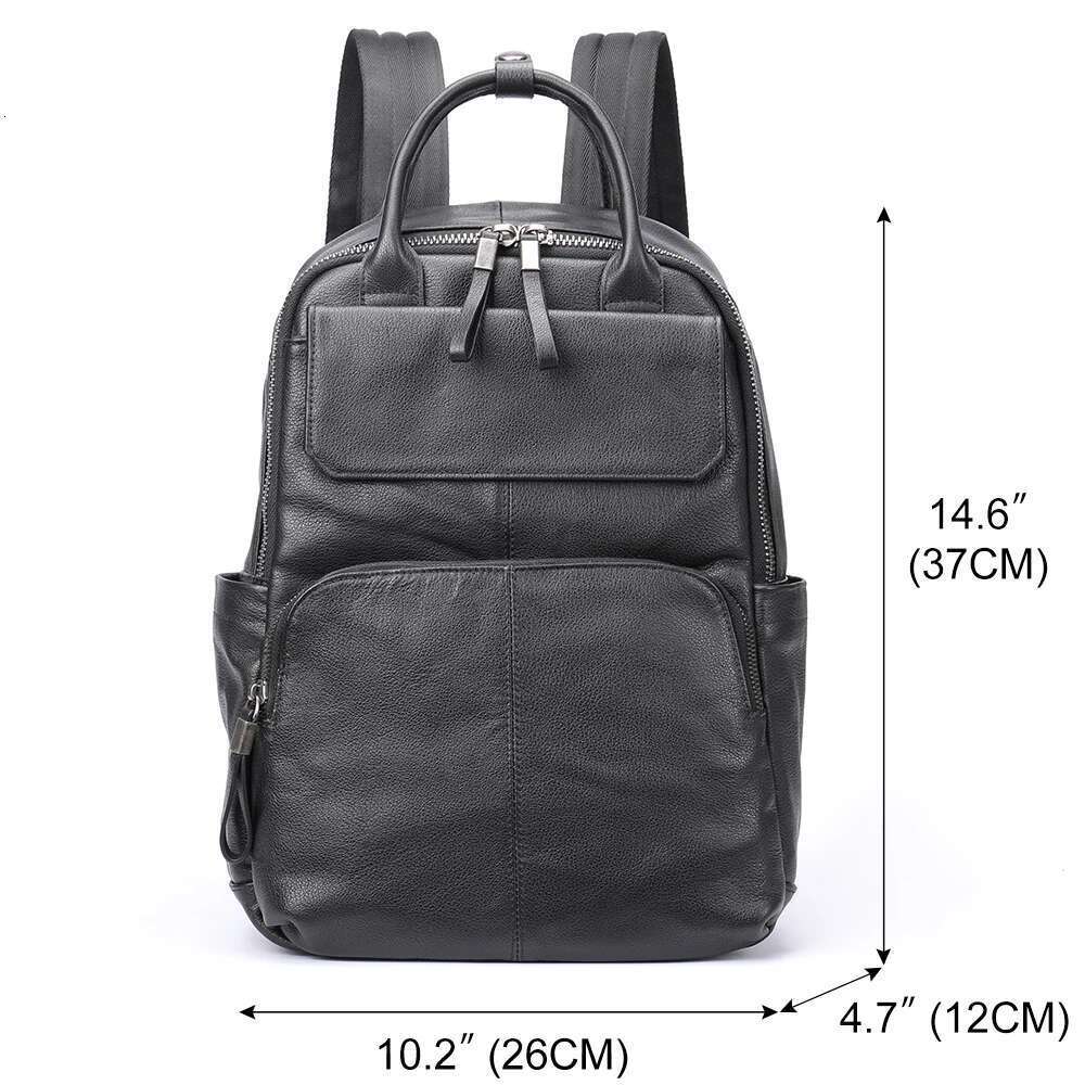 WESTAL Men's Leather Schoolbag Large Capacity Leisure Business Travel Computer Bag Simple Backpack For Men