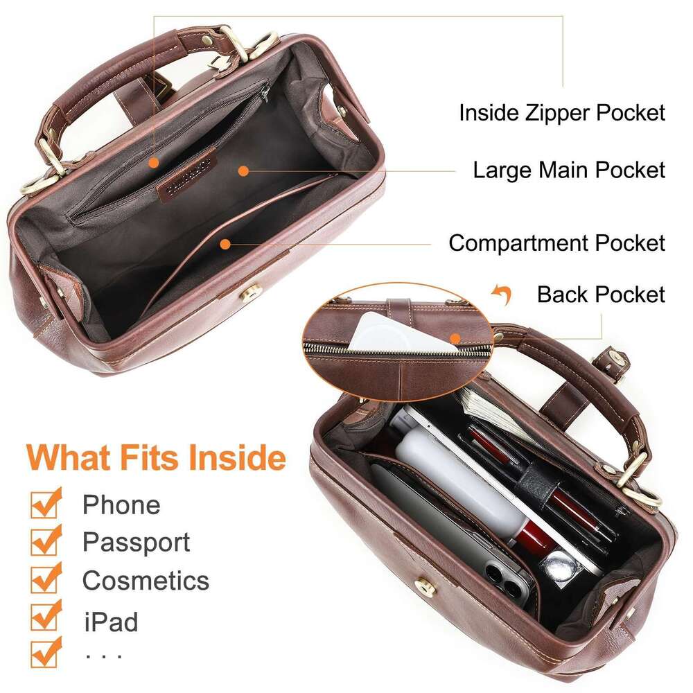 New leather suspender shoulder bag women's designer handbag women's handbag fashion women's doctor bag