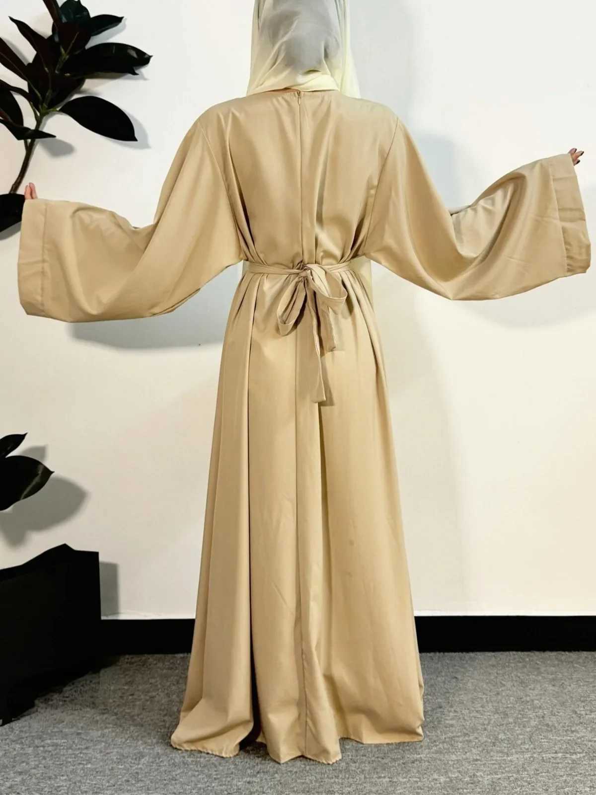 Muslim Abayas Women Kaftans Prayer Dress With Belt Full Slve Islamic Clothing Dubai Robe Ramadan Dresses Women Jilbabs X250514