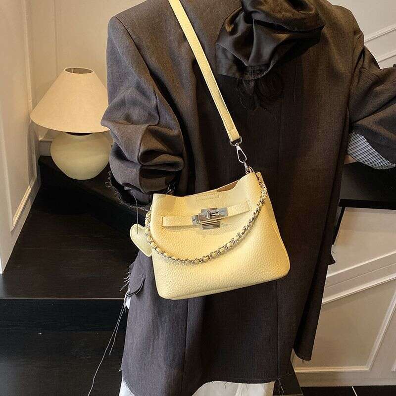 Women's 2025 Spring Summer Handbag New Fashionable Single Shoulder Crossbody Bag Versatile Chain Bucket