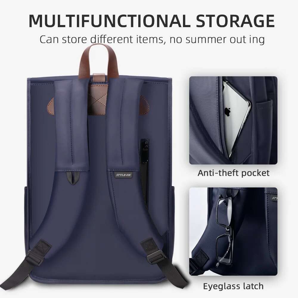 Heroic Knight Vintage 15.6 Inch Laptop Bag Women USB Charging Port Waterproof Men's Buisiness Backpack