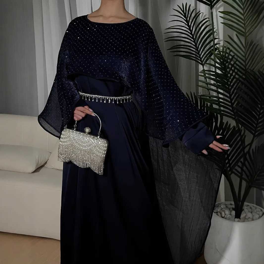 Eid Djellaba Luxury Dubai Abayas for Women Muslim Set 2 Piece Dress Ramadan Cloak Cape Khimar Jalabiya Turkey Kaftan Ka Robe X250514