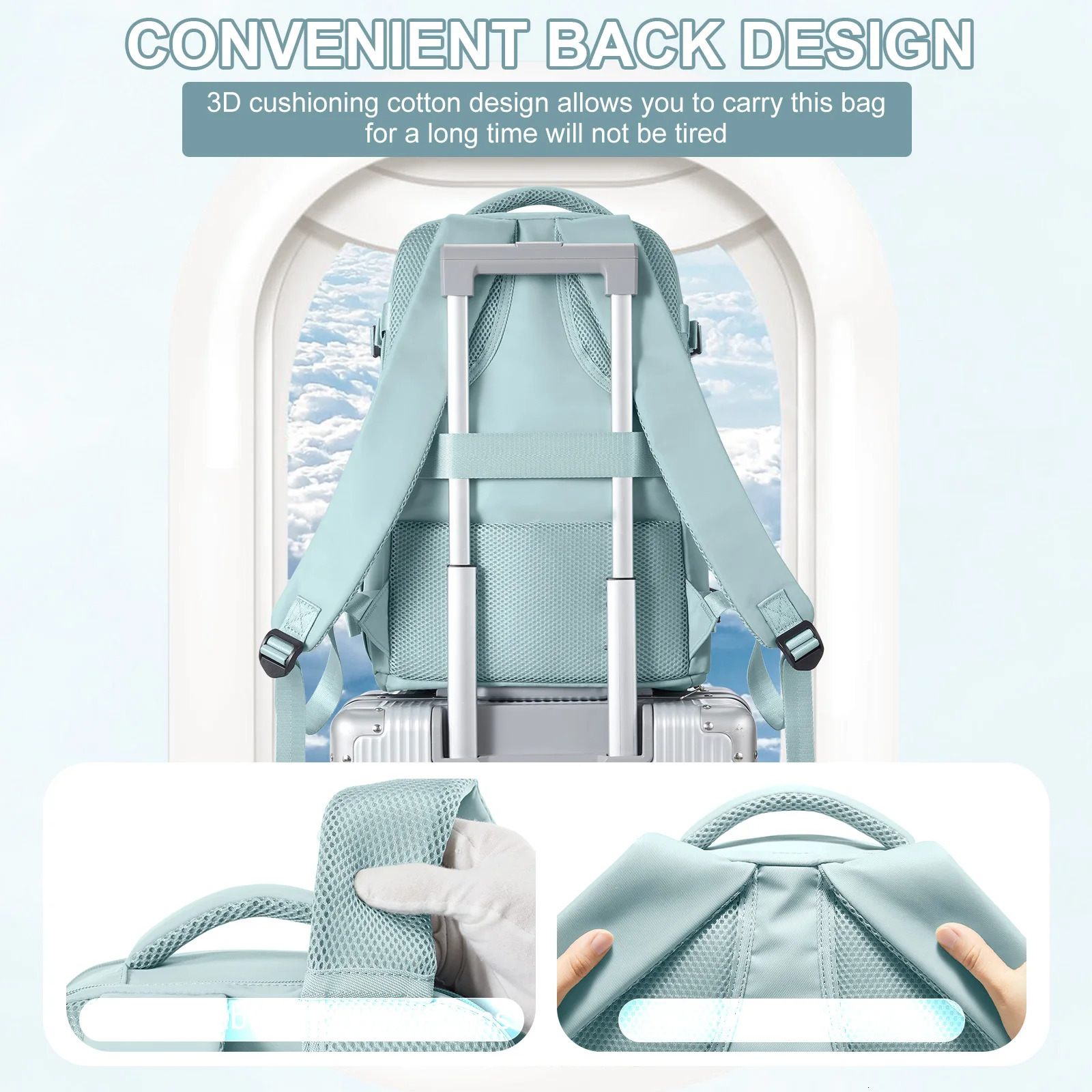 Women Men Hand Luggage Backpack Business College Laptop Travel Waterproof Carry on mochila viaje cabina avion 40x20x25 250514