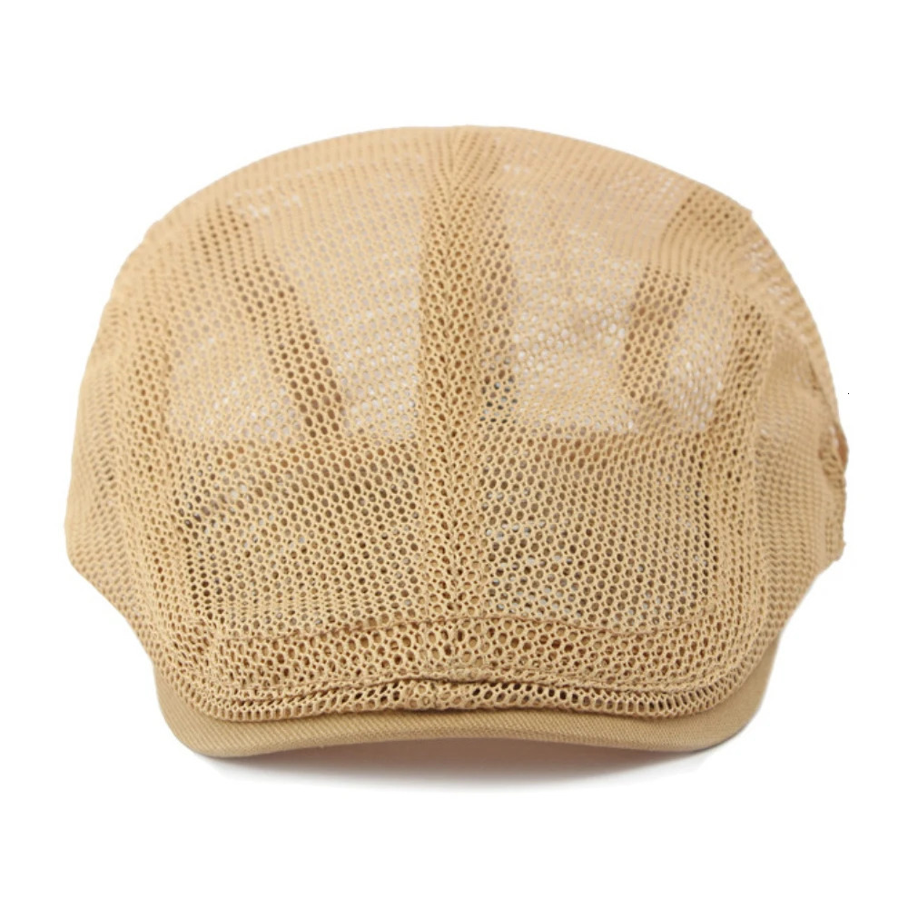 HT4379 Berets Men Women Breathable Mesh Sun Cap Spring Summer Adjustable Flat Cap Male Female Artist Painter Beret Hat Beret Cap 250514