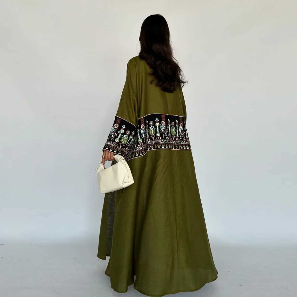 Embroidery Abayas Muslim Women Open Kimono Long Dress Kaftan Turkey Dubai Eid Ramadan Mubarak Islamic Cloth Jalabiya Caftan Robe X250514
