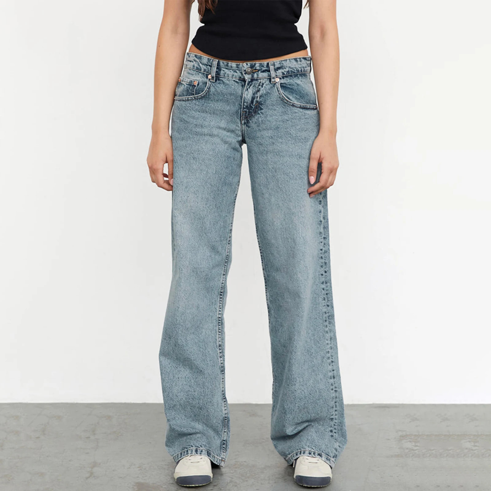 Women Wide Leg Jeans Casual High Waist Baggy Boyfriend Denim Pants Y2K Straight Streetwear Jeans Mom Jeans Trousers 250513