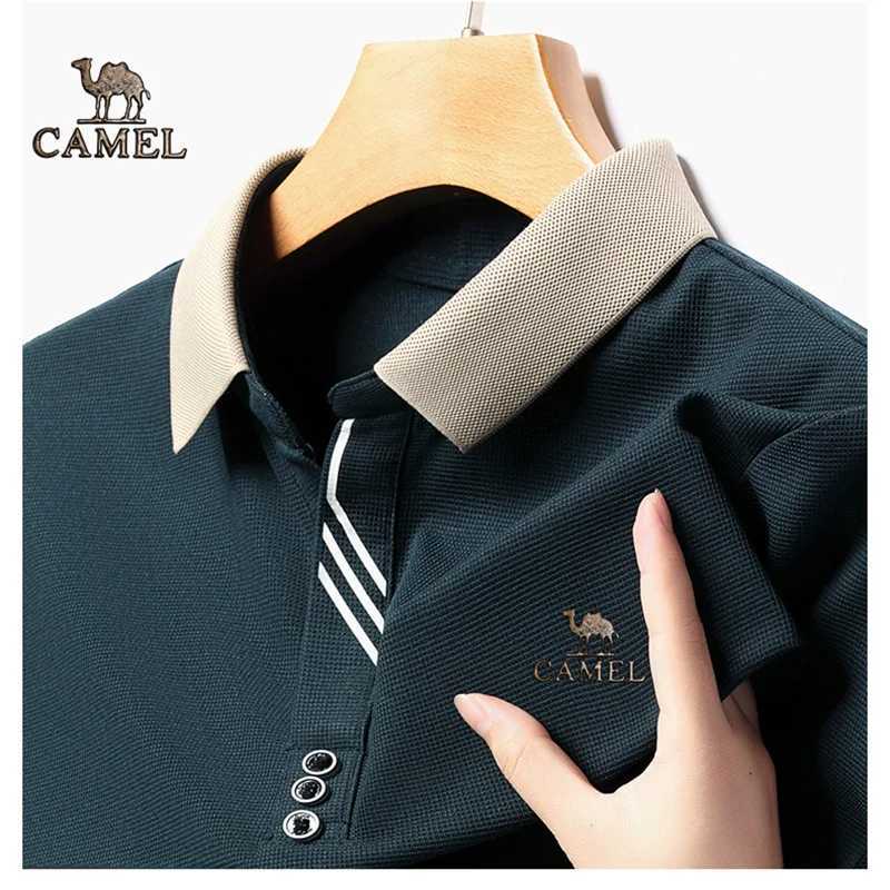 Camel Gold Label New 2024 Summer New Mens Polo Shirt Light Mature Casual Solid Color Middle aged Business Polo Neck Breathable X250514