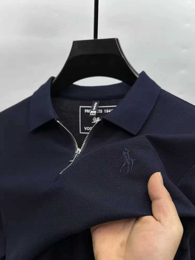High end brand embroidered mens short slve half zip polo shirt short slve summer breathable business casual T-shirt X250514