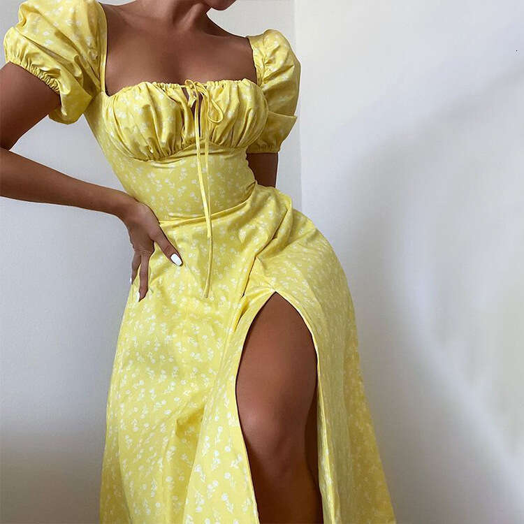 Dresses for Woman Designer Robe Dresses for Woman Party 2025 Womens Temperament Floral Lace Up Short Ruffle Edge Vacation Dress for Women