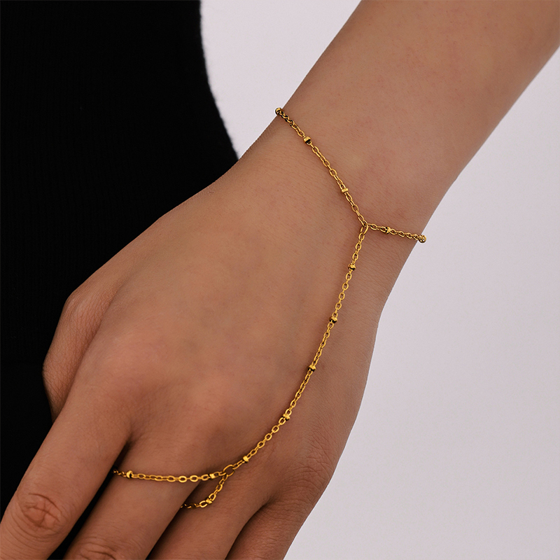 Minimalist Polished Surface Style Stainless Steel Link Bracelet for Men & Women