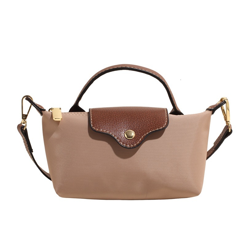 2025 new niche light luxury dragon bags set with nylon hand-held shoulder crossbody bag, contrasting color splicing dumpling bag