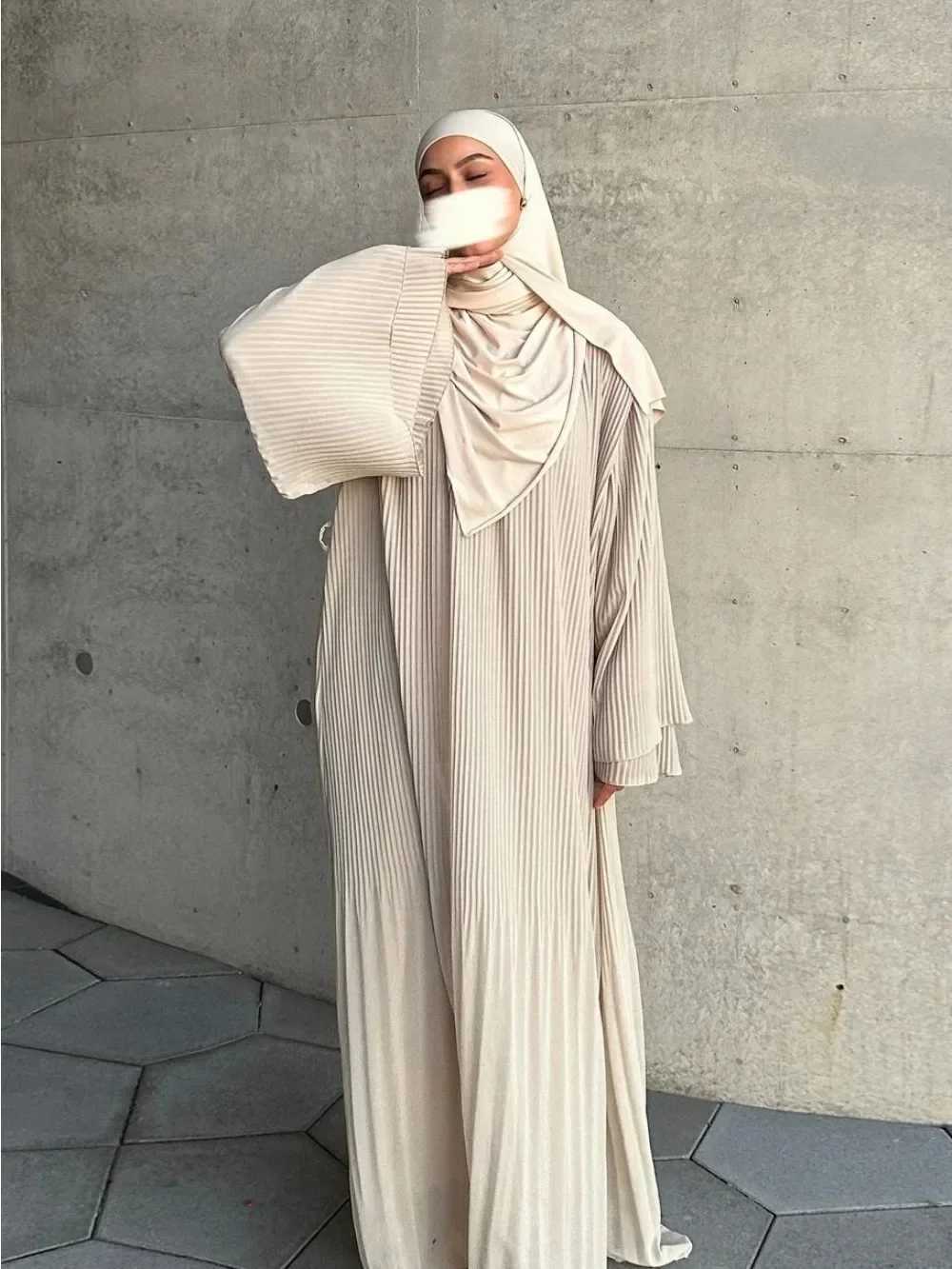 Eid Muslim Dress for Women Pleated Flare Slve Jalabiya Kaftan Islam Vestidos Arab Long Robe Ramadan Morocco Dubai Abayas 2024 X250514