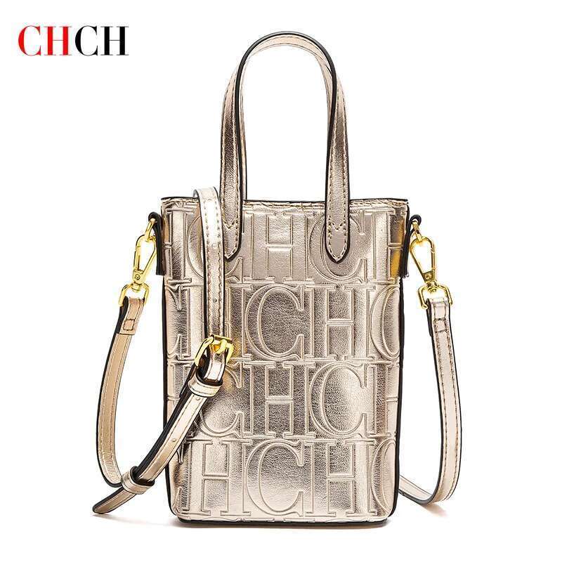 CHCH Phone 2025 New Black Simple Texture Women's Crossbody Bag Wallet 250514