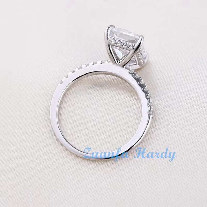 Pass Tester Women Jewelry 3ct Emerald Eternity Ring Engagement Wedding S925 10K 14K18K White Gold Moissanite Diamond Ring