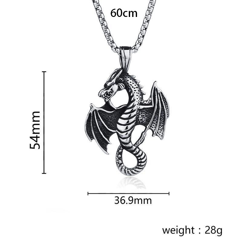 High quality lifestyle retro hip-hop unisex fashion outfit personalized dragon shaped pendant
