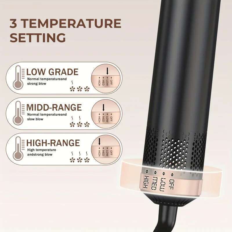 5-in-1 Hair Styling Brush, 800W Detachable Hot Air Curler with Negative Ion Technology, 220V British Plug Kipozi hair curler