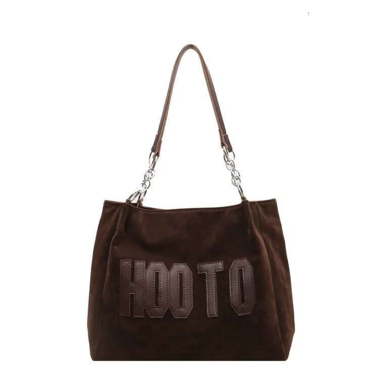 Suede Commuter Tote Bag Large Capacity Convertible One-Shoulder Design-Anti-Scratch Base For Office Work, Weekend Getaway
