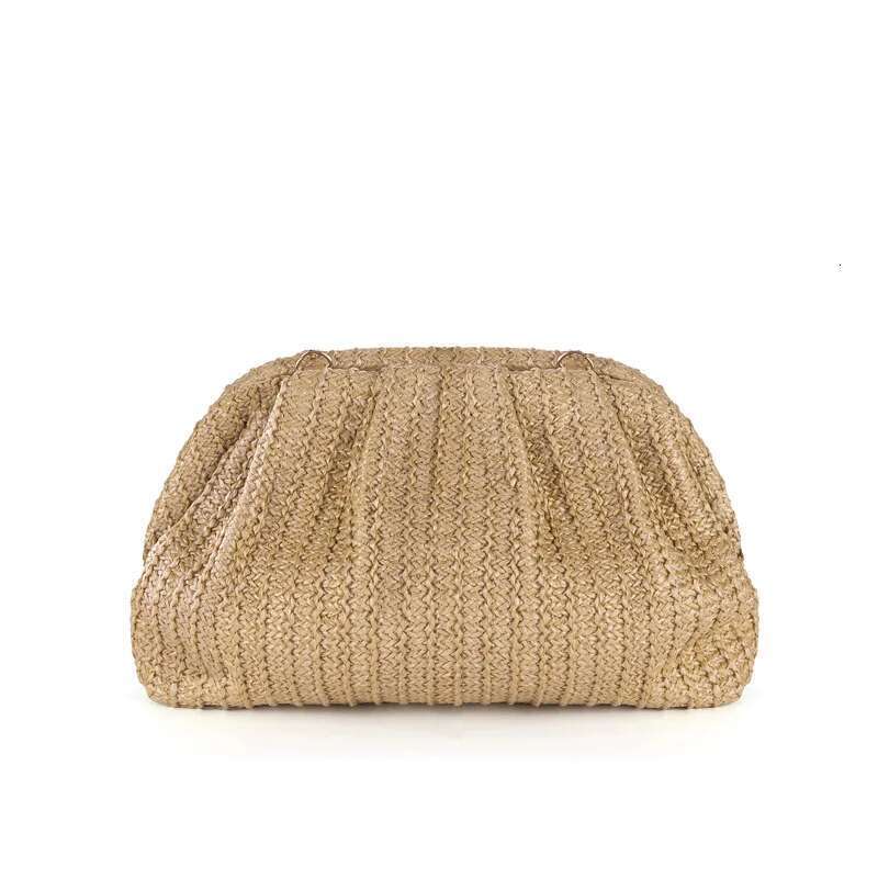 casual shell straw clutch women chains shoulder crossbody bags summer beach bag small phone purses for party