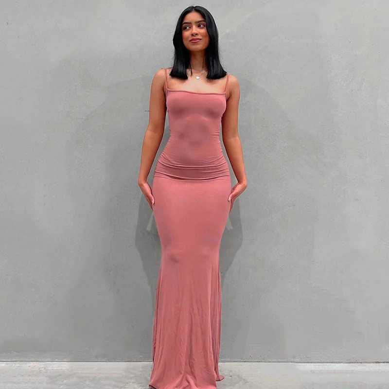 Slip Sleeveless Backless Maxi Dress Women 2025 Y2K Summer Bodycon Elegant Sexy Outfits Ladies Birthday Party Club Fishtail DressXJ250514
