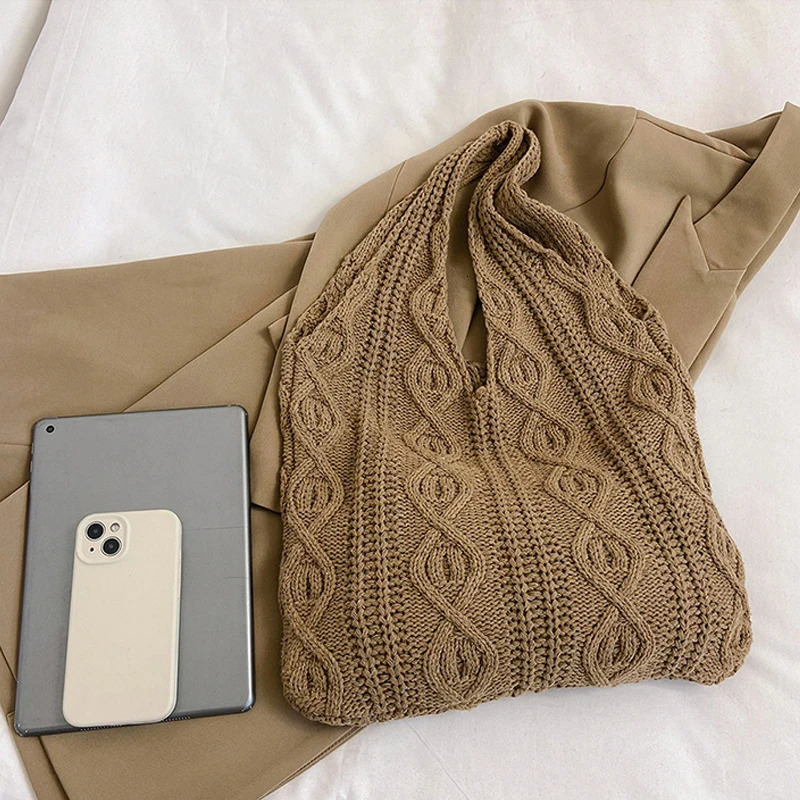 Shoulder Bags Fashion Casual Crochet Shopping Tote For Women Hollow Out Knitted Beach Bag Large Capacity Handbags 250514