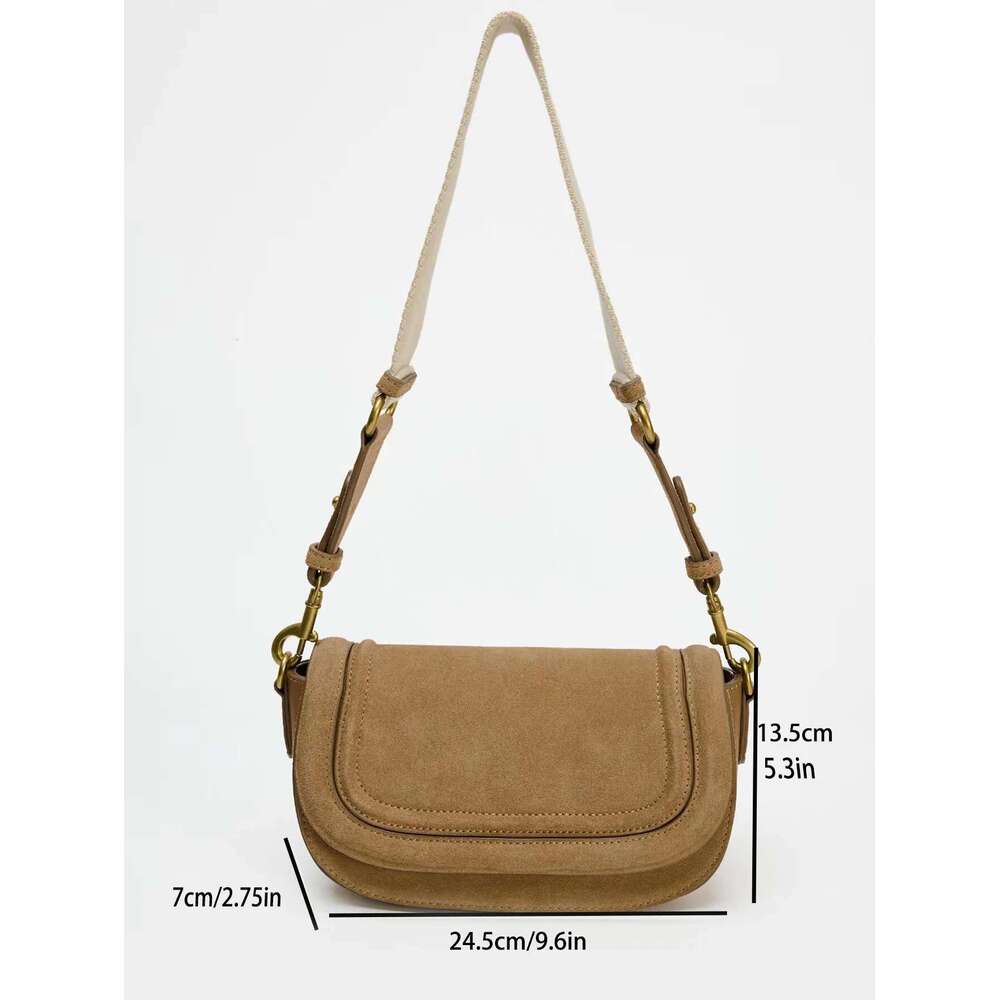 New Fashionable Casual Retro Solid Color Large Capacity Adjustable Shoulder Strap Multi-Functional Crossbody Bag, Suitable For P