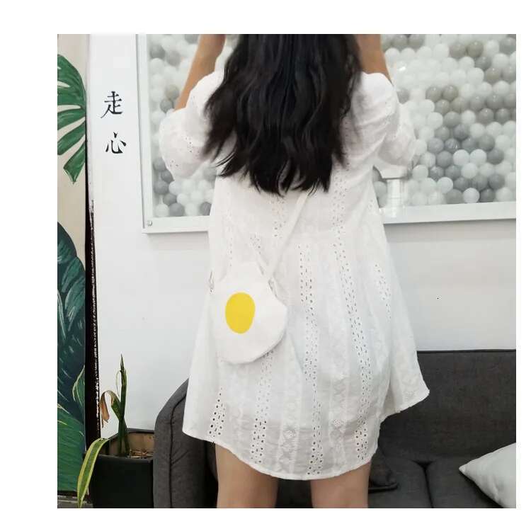 Kawaii Poached Summer Egg Packet Cute Cartoon Messenger Canvas Shoulder Bags Women Purse Crossbody Bag Satchels