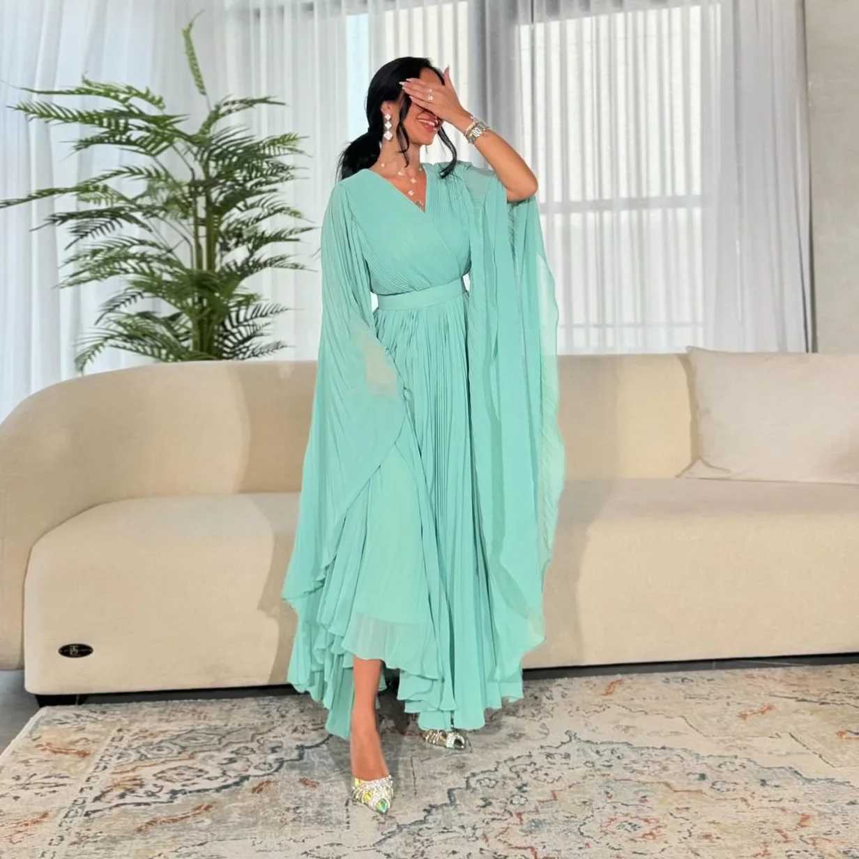 Fashion Elegant Party Long Dresses Swing Chiffon Pressure Pleated Solid Color Womens Dresses Gowns 2025 Spring New X250514