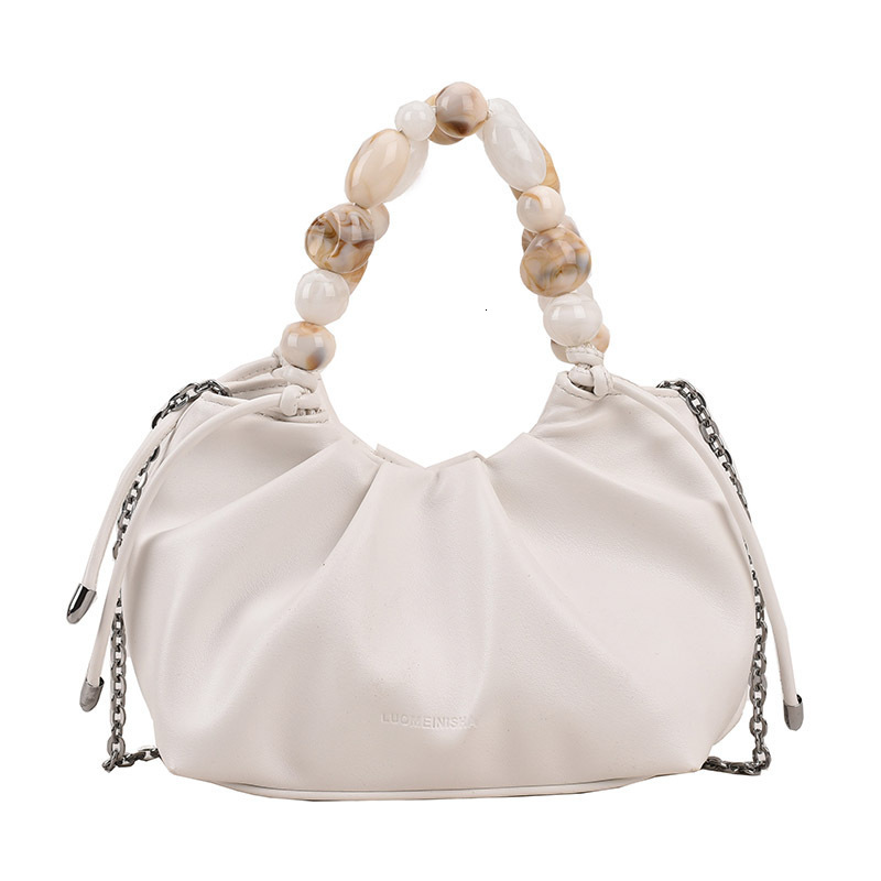 2025 new bag summer new chain women's designer handbag niche design pleated bag soft leather crossbody bag beautiful one shoulder dumpling bag pe