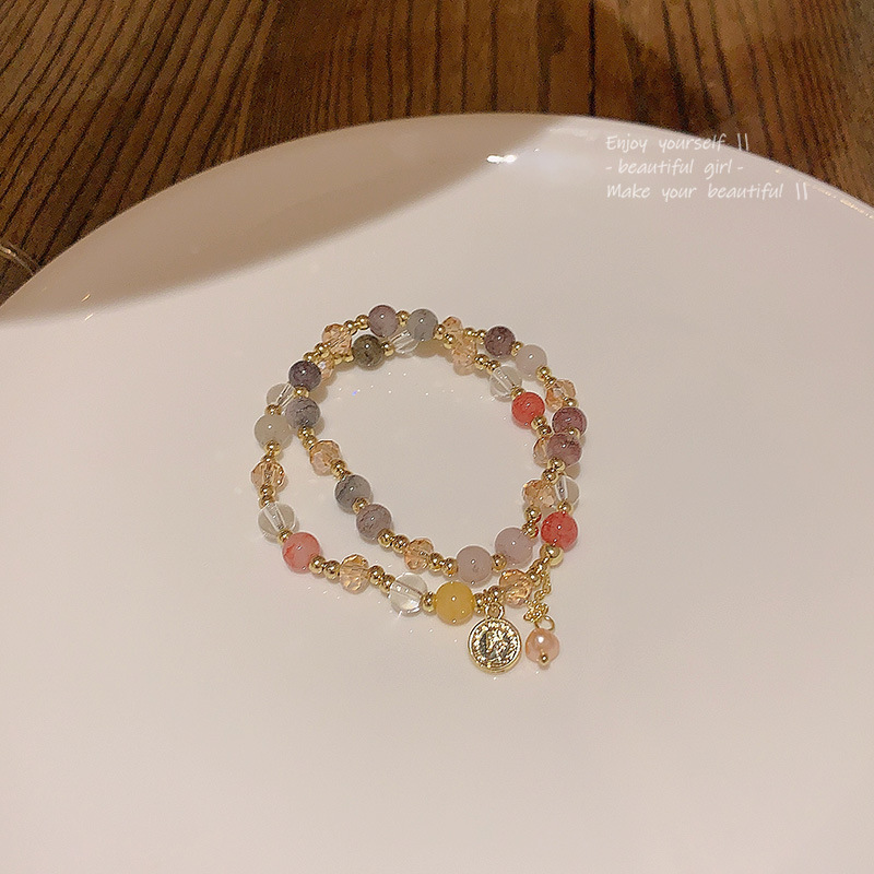 Vintage Baroque Pearl Portrait Round Pendant Double Layer Bracelet, Luxury Minimalist Fashion, Exquisite Chinese Style Jewelry