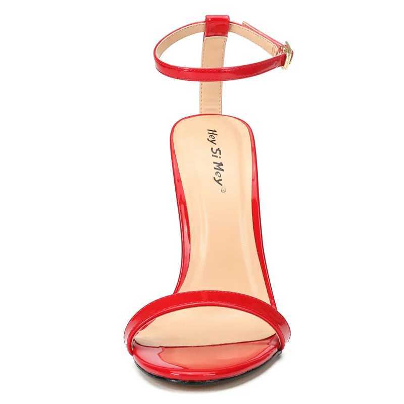 Hey My Sexy Womens Sandals 2025 Luxury Summer Shoes Ankle Strap Black White High Heels Stripper Shoes Unisex Large Size 11 W250514