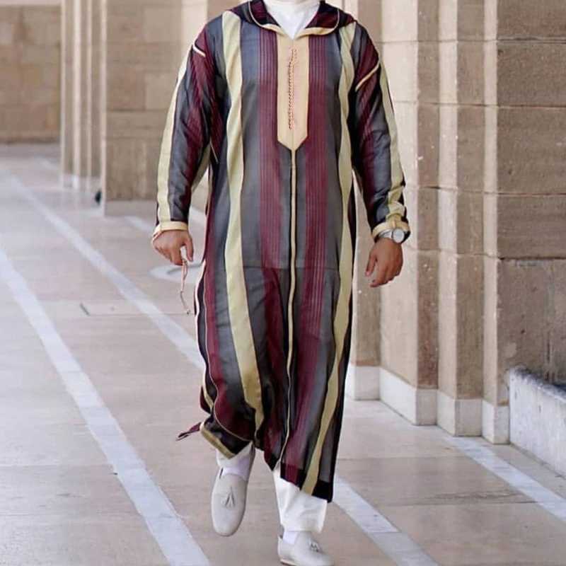 Ramadan Muslim Dress Abayas Dubai Casual Kaftan Robe Islamic Costumes with Long Sleeve Turn-Down Collar Gifts for Mens X250514