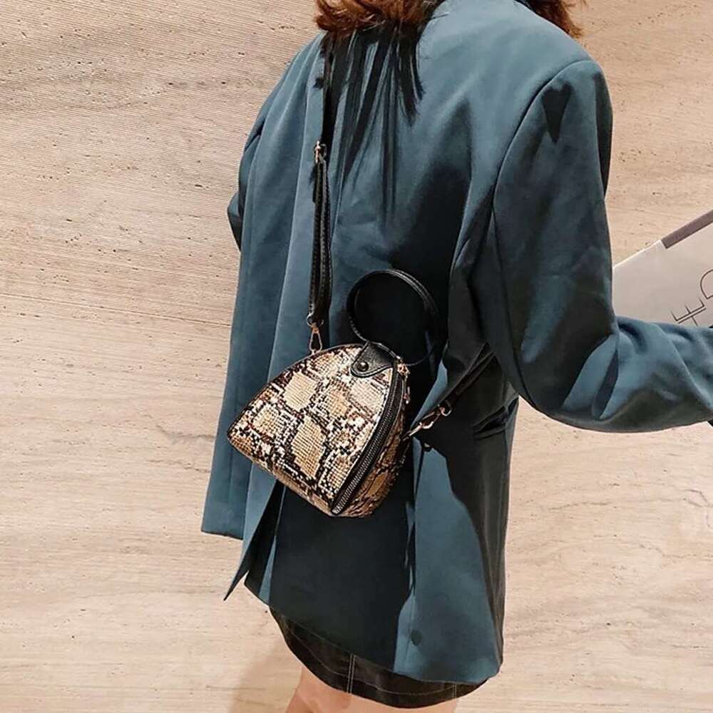 Print Woman Leopard PU Leather Crossbody Mini Girls Messenger Bags Female Shoulder Handbag Snake Skin Clutch Bag Purse