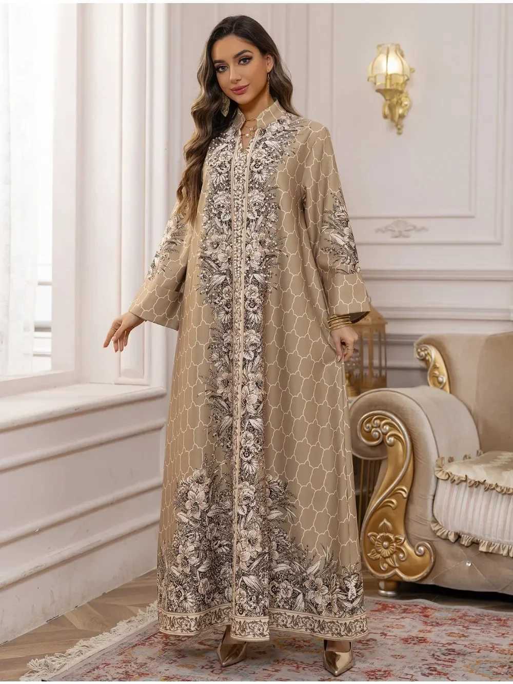 Muslim Dress Women Abaya for Eid Diamond Party Dresses Arab Long Robe Print Abayas Dubai Morocco Kaftan Islam Jalabiya Vestidos X250514